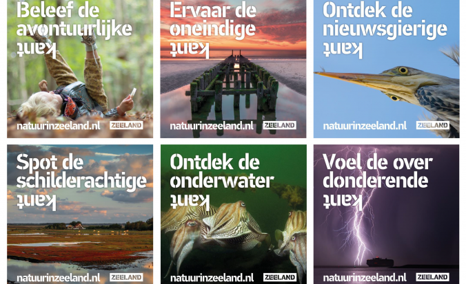 Serie van advertentie uitingen natuurcampagne Alle Kanten